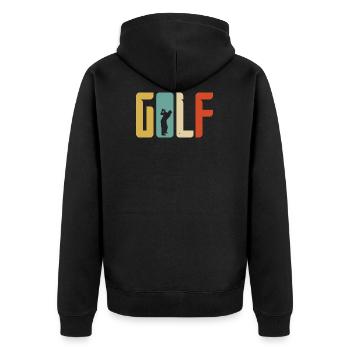 Golf Gift Retro Tee - Unisex Premium Organic Zip Hoodie - black - Back - Nico (187cm)