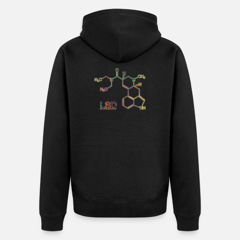 Acid LSD Psychedelisch Drogen Molekül - Unisex Premium Bio Zip Hoodie - Schwarz
