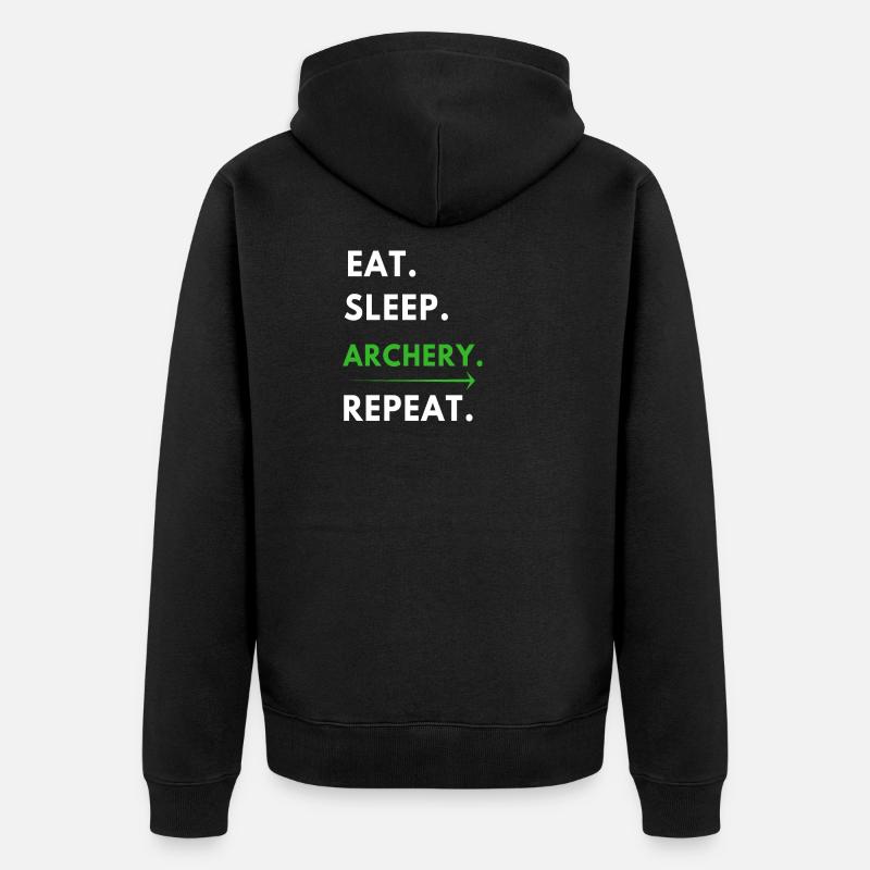 Bogenschießen - Unisex Premium Bio Zip Hoodie - Schwarz