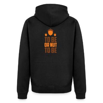 Nuss Eichel Haselnuss Lustiger Spruch Witzig Nüsse - Unisex Premium Bio Zip Hoodie - Schwarz - Hinten - Nico (187cm)