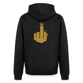 Middle finger Emoji - Unisex Premium Organic Zip Hoodie - black - Back - Nico (187cm)