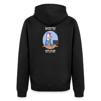 Licorne bourreau de travail - Veste à capuche bio Premium Unisexe - noir - Dos - Nico (187cm)
