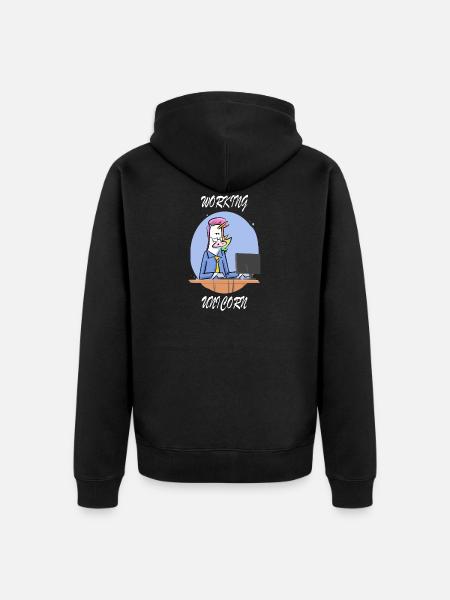 Workaholic Einhorn - Unisex Premium Bio Zip Hoodie - Schwarz