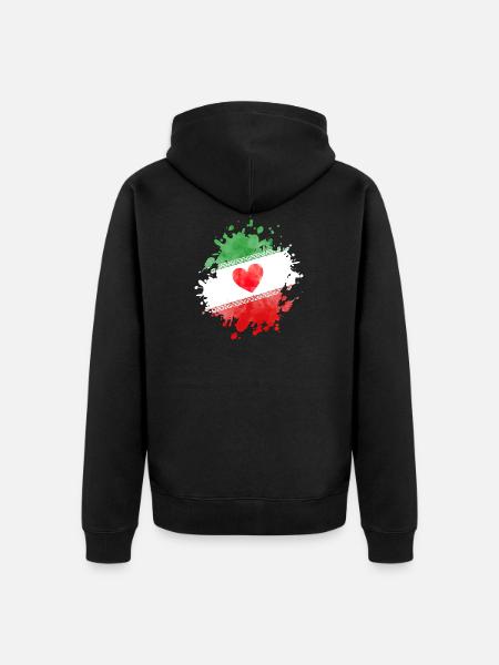 drapeau iranien - Veste à capuche bio Premium Unisexe - noir