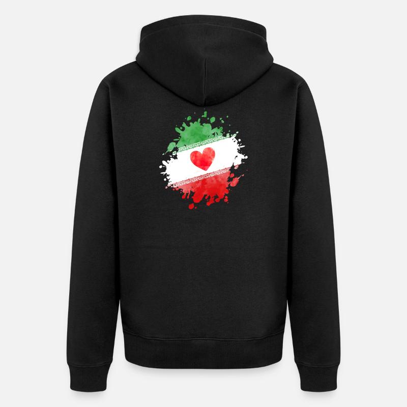 drapeau iranien - Veste à capuche bio Premium Unisexe - noir