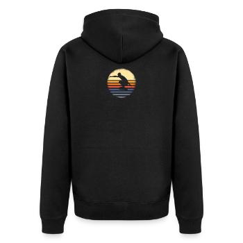 surfer - Unisex Premium Organic Zip Hoodie - black - Back - Nico (187cm)