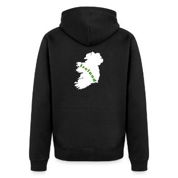 Map of Ireland - Unisex Premium Organic Zip Hoodie - black - Back - Nico (187cm)