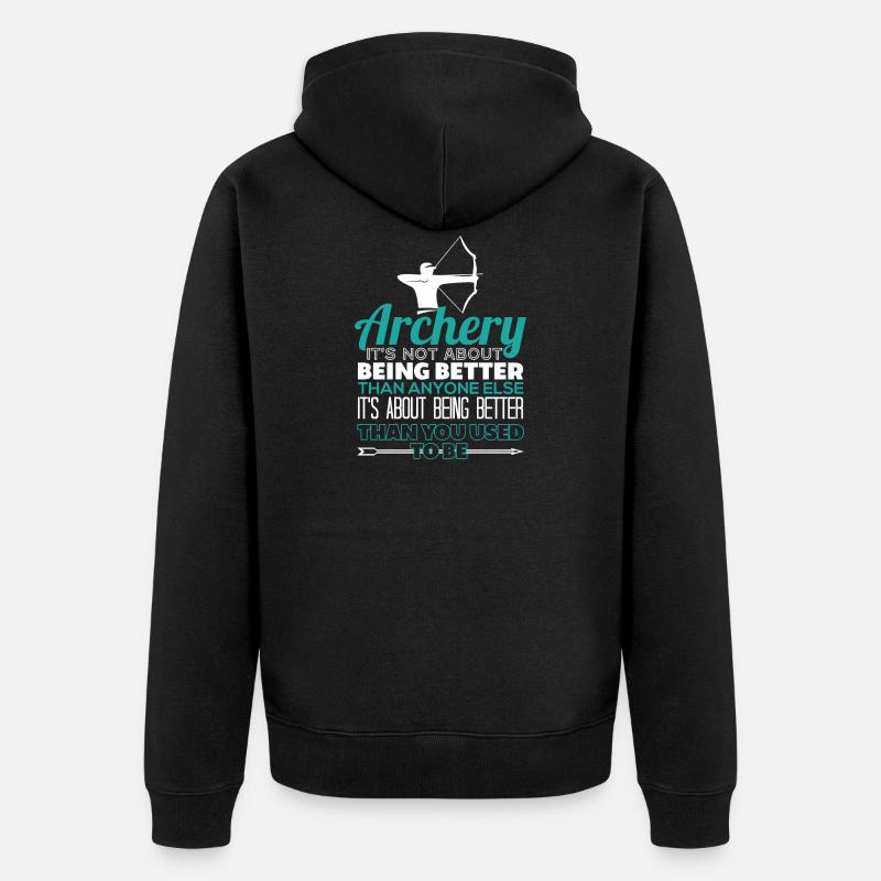 Archer Archery Funny Gift - Veste à capuche bio Premium Unisexe - noir