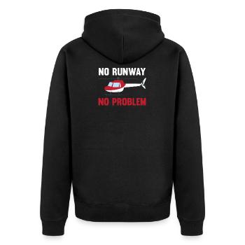 Hélicoptère pilote hélicoptère cadeau pilotes - Veste à capuche bio Premium Unisexe - noir - Dos - Nico (187cm)