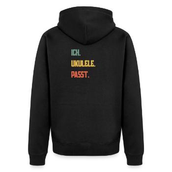 Ukulele - Veste à capuche bio Premium Unisexe - noir - Dos - Nico (187cm)