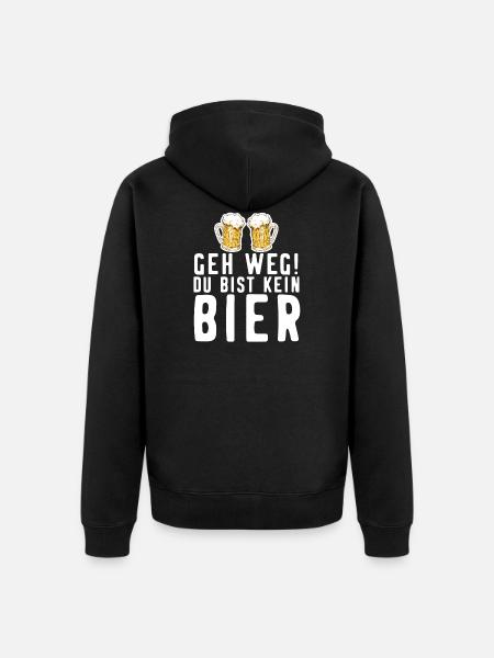 Alkohol Bier Lustiger Spruch - Unisex Premium Bio Zip Hoodie - Schwarz