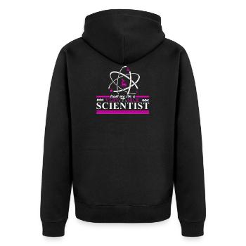 Science Wissenschaft Atom Geschenk Student Physik - Unisex Premium Bio Zip Hoodie - Schwarz - Hinten - Nico (187cm)