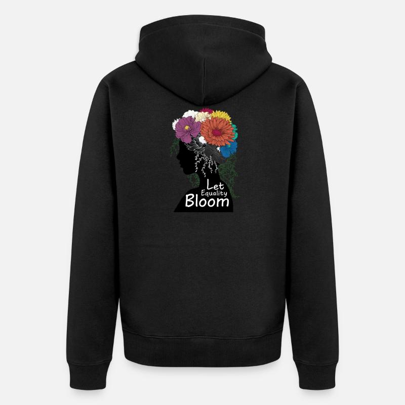 Let Equality Bloom - Unisex Premium Organic Zip Hoodie - black