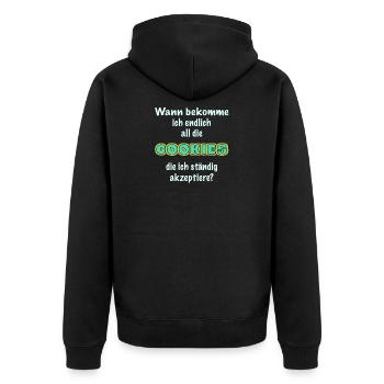 Nerd Anti-DSGVO Chemise : Où sont mes cookies - Veste à capuche bio Premium Unisexe - noir - Dos - Nico (187cm)