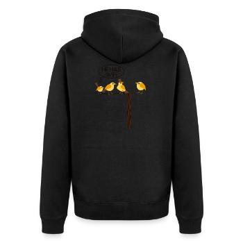 WLAN WIFI Vogel online Informatik - Unisex Premium Bio Zip Hoodie - Schwarz - Hinten - Nico (187cm)