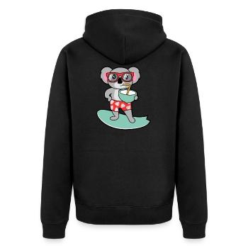 Koala bear - Unisex Premium Organic Zip Hoodie - black - Back - Nico (187cm)