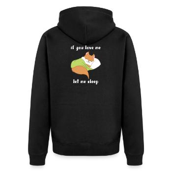 Eichhörnchen - Schlafen - Eichkätzchen - Geschenk - Unisex Premium Bio Zip Hoodie - Schwarz - Hinten - Nico (187cm)