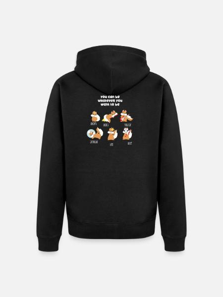 Squirrel - Be different - squirrel - Unisex Premium Organic Zip Hoodie - black