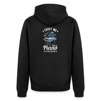 Confiance du professeur de piano - cadeau - Veste à capuche bio Premium Unisexe - noir - Dos - Nico (187cm)