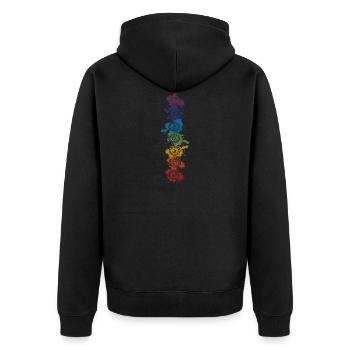 Chakra Elements Splash - Buddha, Buddhism, Yoga - Unisex Premium Organic Zip Hoodie - black - Back - Nico (187cm)
