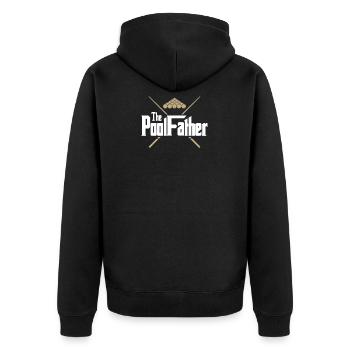 Poolfather - Billiards, Snooker, Gift, Ball - Unisex Premium Organic Zip Hoodie - black - Back - Nico (187cm)