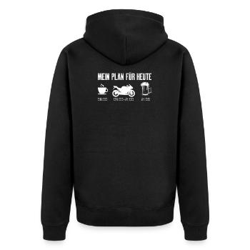 Biker Motorcycle Coffee Beer Motorcyclist Gift - Unisex Premium Organic Zip Hoodie - black - Back - Nico (187cm)