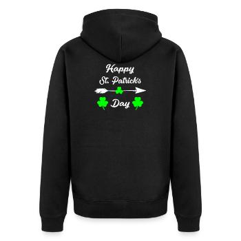 Happy st patricks day St Patricks Day - Unisex Premium Bio Zip Hoodie - Schwarz - Hinten - Nico (187cm)