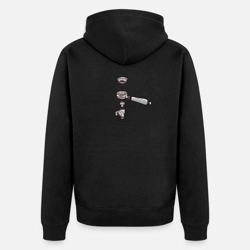 Kaffee Espresso Siebträger Kaffeetrinker Geschenk - Unisex Premium Bio Zip Hoodie - Schwarz