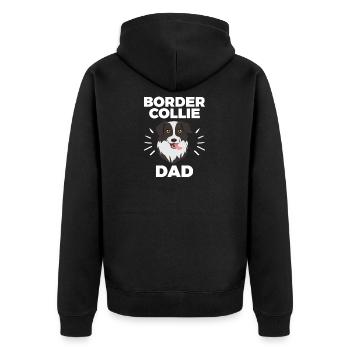 Border Collie Dad - pour les hommes et les garçons qui sont - Veste à capuche bio Premium Unisexe - noir - Dos - Nico (187cm)