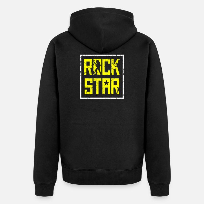 Guitariste rock guitare - Veste à capuche bio Premium Unisexe - noir
