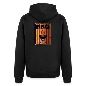 Signe de barbecue - Veste à capuche bio Premium Unisexe - noir - Dos - Nico (187cm)