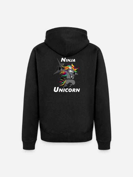 Einhorn Ninja Dabbing - Unisex Premium Bio Zip Hoodie - Schwarz