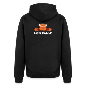 Panda rouge - Ourson - Calin - Caresser - Veste à capuche bio Premium Unisexe - noir - Dos - Nico (187cm)