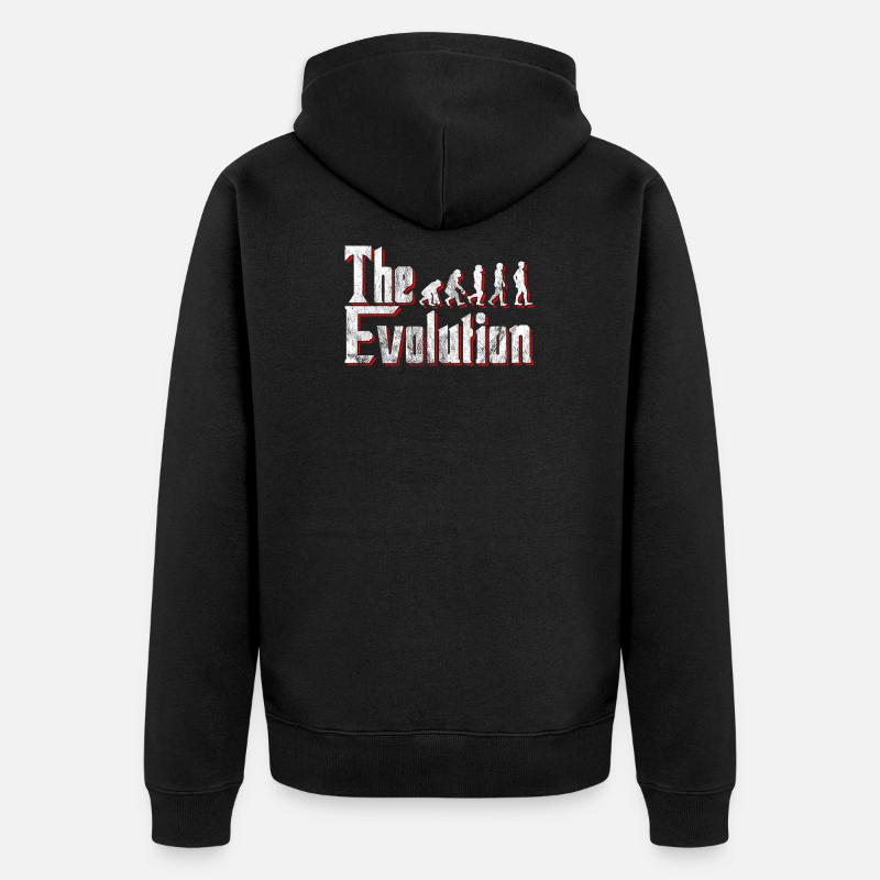 Evolution de l’homme - Veste à capuche bio Premium Unisexe - noir