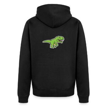 Dinosaur Tyrannosaurus Rex Dino T-Rex Comic - Unisex Premium Organic Zip Hoodie - black - Back - Nico (187cm)