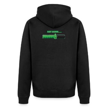 BABY LOADING - Unisex Premium Organic Zip Hoodie - black - Back - Nico (187cm)