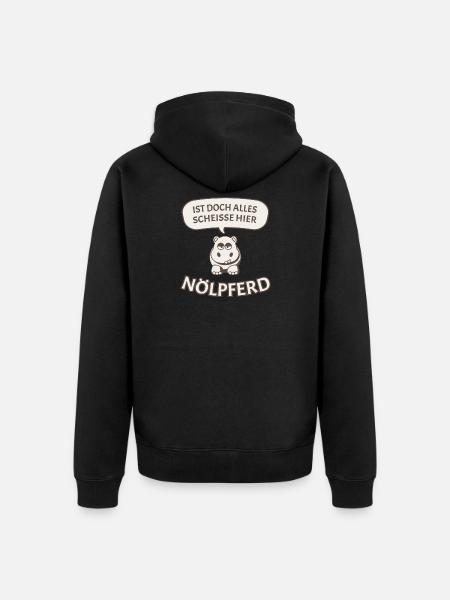 Nölpferd - Unisex Premium Bio Zip Hoodie - Schwarz