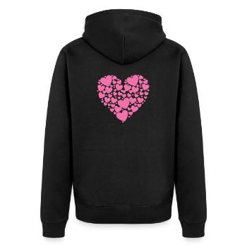 Heart with heart - Unisex Premium Organic Zip Hoodie - black - Back - Nico (187cm)