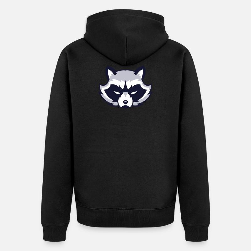 Waschbär - Unisex Premium Bio Zip Hoodie - Schwarz