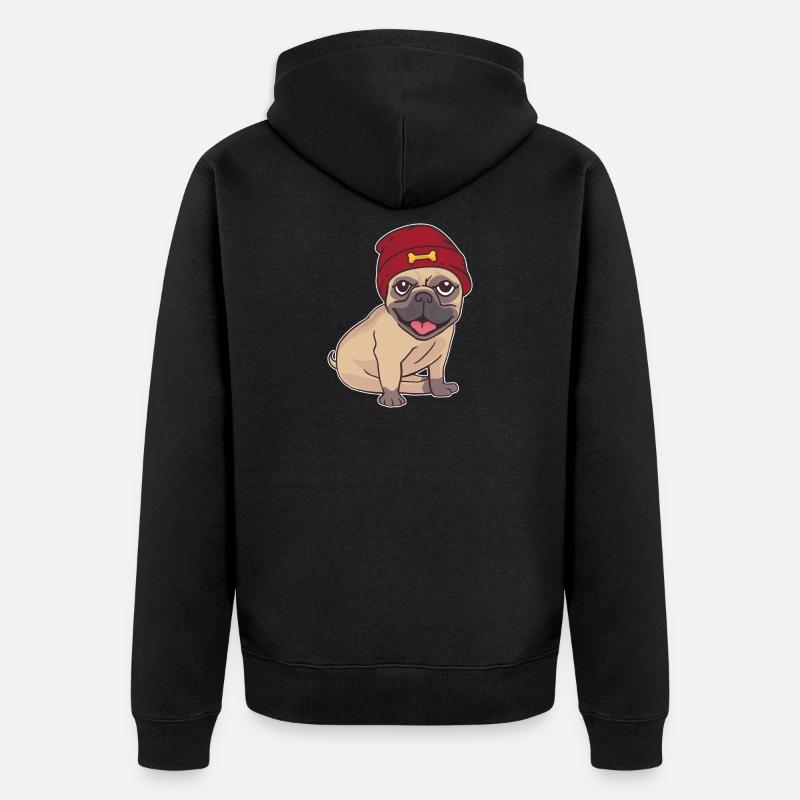 Hipster Mop Chien - Veste à capuche bio Premium Unisexe - noir