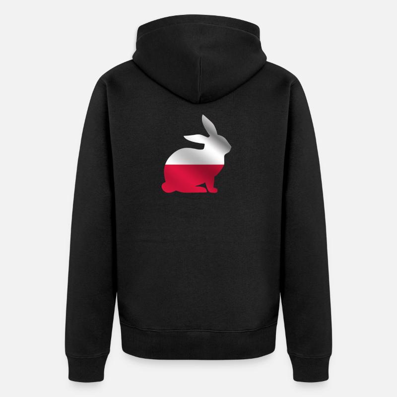 Polska Rabbit | Pologne drapeau polonais - Veste à capuche bio Premium Unisexe - noir