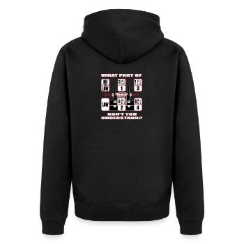 LKW Schaltung Kompliziert LKW Fahrer Geschenk - Unisex Premium Bio Zip Hoodie - Schwarz - Hinten - Nico (187cm)