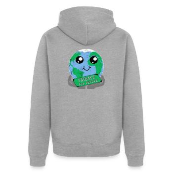 Vendredis pour le futur Stop au changement climatique Save Gift - Veste à capuche bio Premium Unisexe - gris chiné - Dos - Nico (187cm)