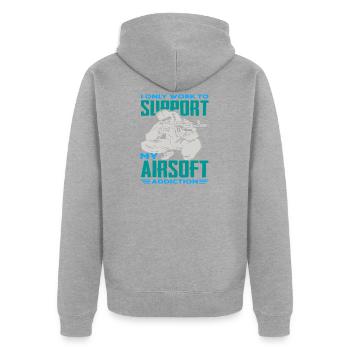 Airsoft - Veste à capuche bio Premium Unisexe - gris chiné - Dos - Nico (187cm)