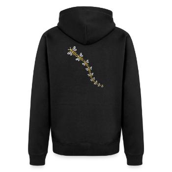 Many bees - Save the bees - Unisex Premium Organic Zip Hoodie - black - Back - Nico (187cm)