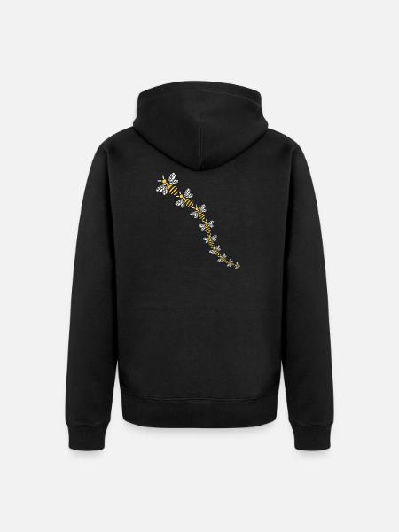 Many bees - Save the bees - Unisex Premium Organic Zip Hoodie - black