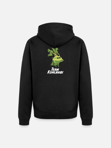 Kohlrabi Grøntsager Superfood Vegetar Vegan Hero - Premium økologisk unisex-hættejakke - sort