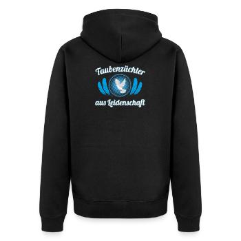 Dove gift doves passion - Unisex Premium Organic Zip Hoodie - black - Back - Nico (187cm)