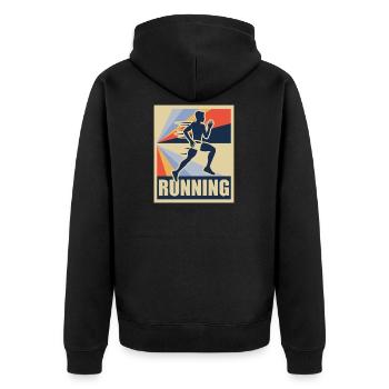 Running Retro Running Runner Sport Cadeau - Veste à capuche bio Premium Unisexe - noir - Dos - Nico (187cm)