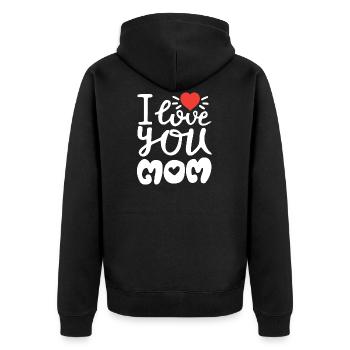Mother's Day, Mothers day, love, present - Unisex Premium Organic Zip Hoodie - black - Back - Nico (187cm)